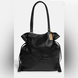 NWT COACH LEATHER ANDY TOTE with horse and carriage.